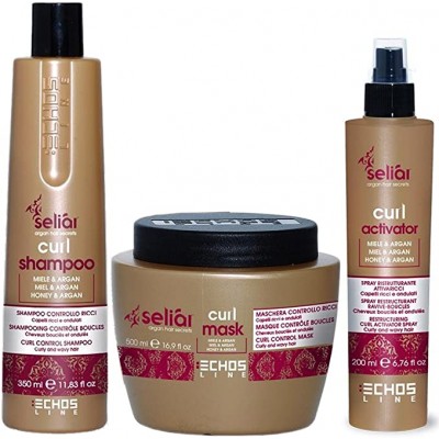 jug stille en milliard Kit SMALL CURL Shampoo + Control Mask + Activator with Honey and Argan Oil  - Seliar Curl - Capelli Ricci - Il mondo della Bellezza