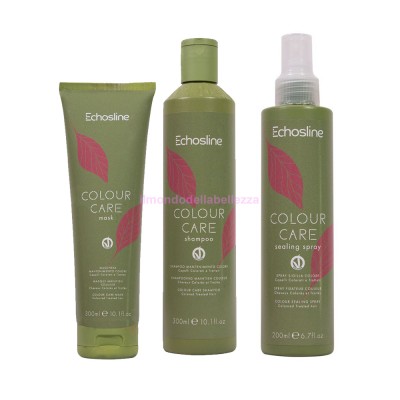 Kit Shampoo 300ml + Maschera Protezione Colore 300ml + Spray Sigilla Colore 200ml  - Colour Care - ECHOSLINE